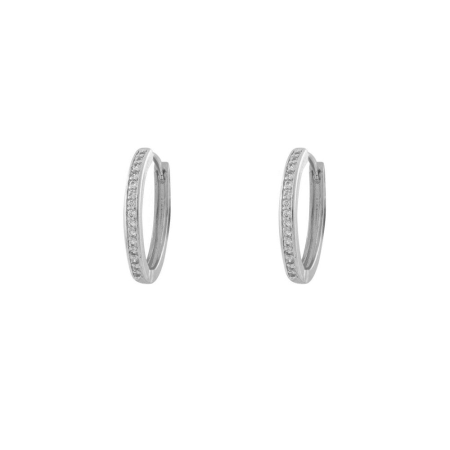 Aros BOAZ Oro Blanco | Argollas Lisas Circones Banadas En Oro Blanco 18Mm