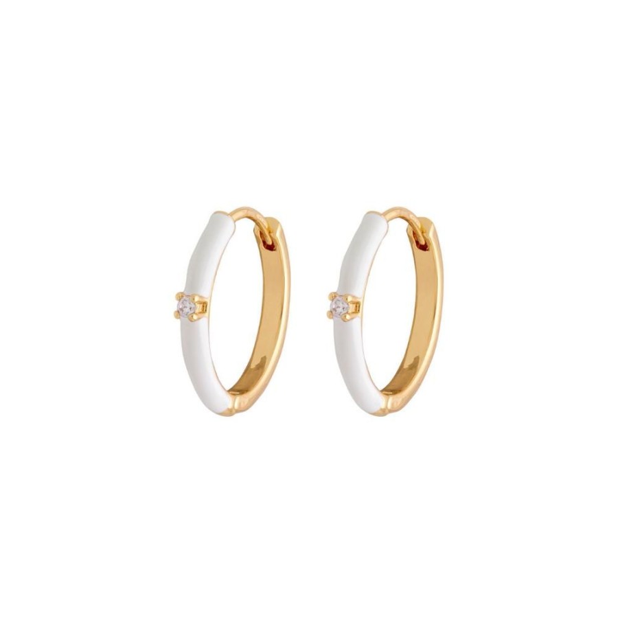 Aros BOAZ Oro | Argollas Luca White Banadas En Oro