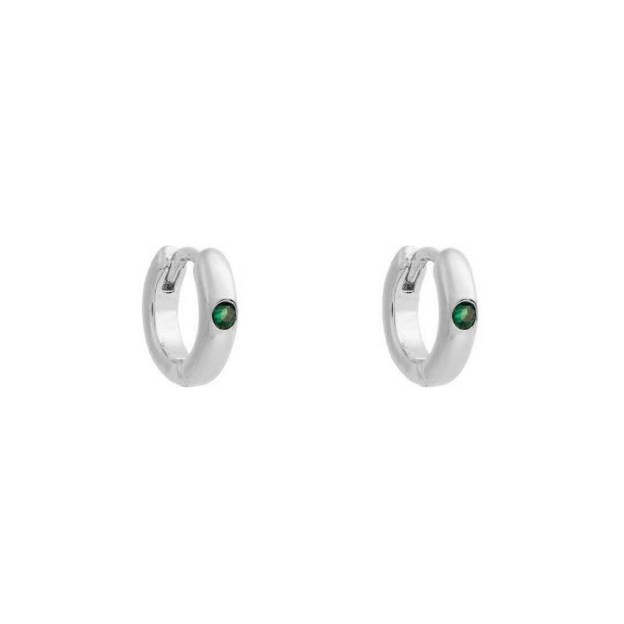 Aros BOAZ Oro Blanco | Argollas Ali Green Banadas En Oro Blanco