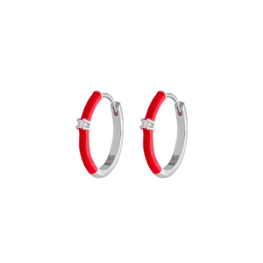 Aros BOAZ Oro Blanco | Argollas Luca Red Banadas En Oro Blanco