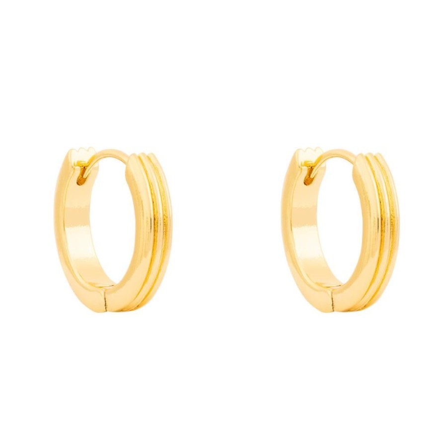 Aros BOAZ Todas | Argollas Bruna 20Mm Banadas En Oro