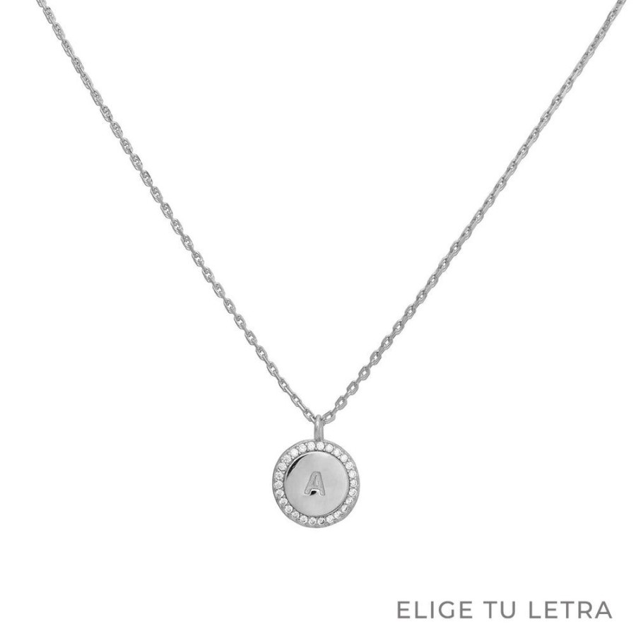 Collares BOAZ | Collar Medalla Inicial Plata