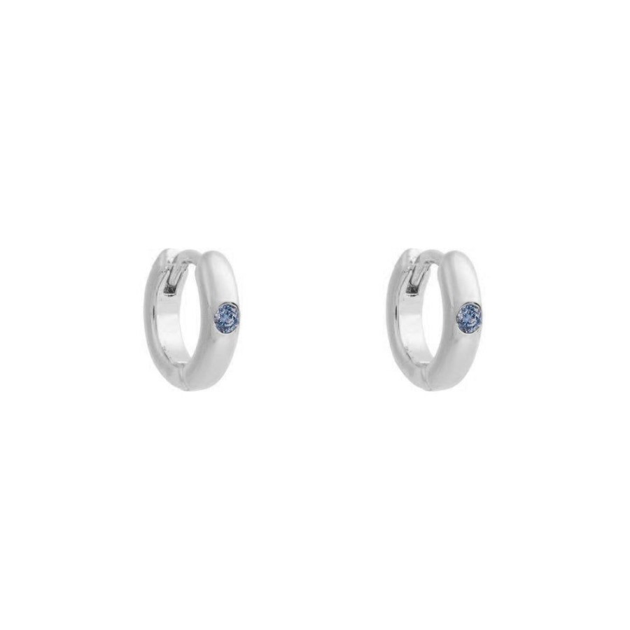 Aros BOAZ Oro Blanco | Argollas Ali Blue Banadas En Oro Blanco