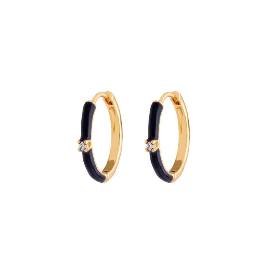 Aros BOAZ Oro | Argollas Luca Black Banadas En Oro