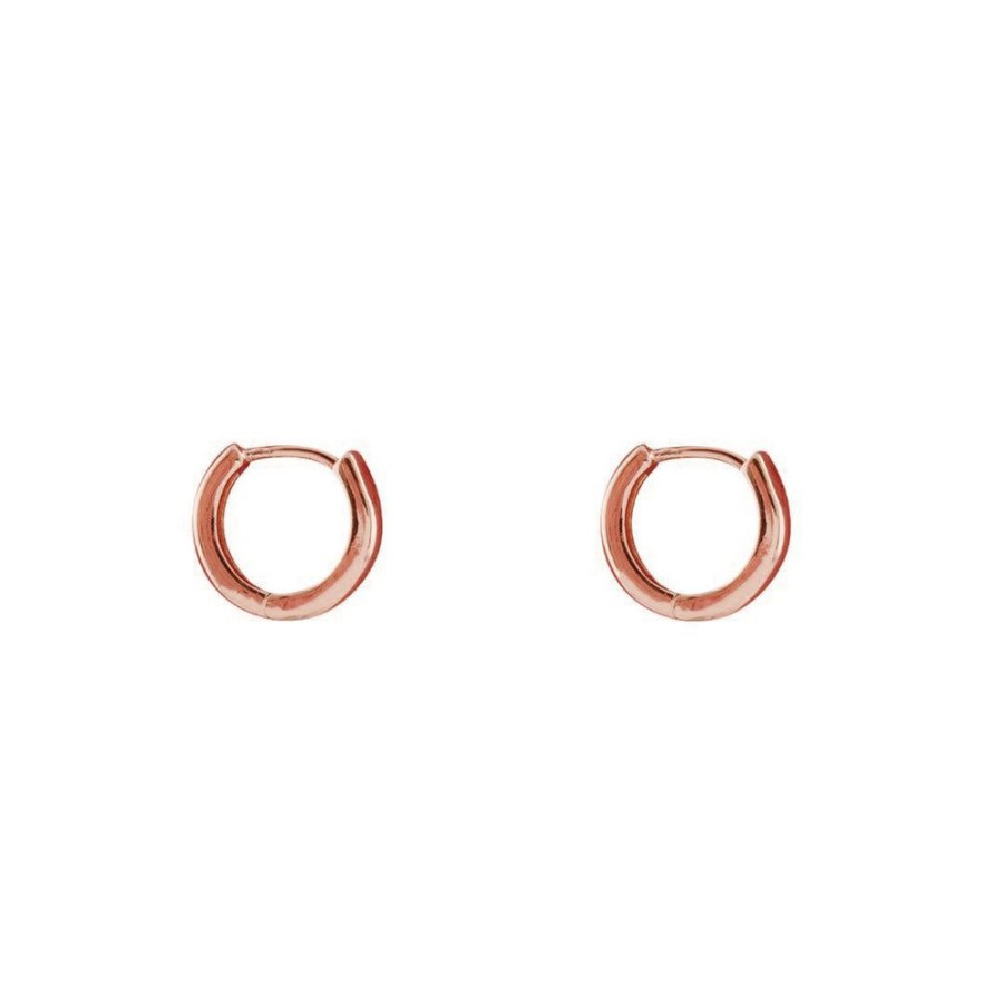 Aros BOAZ Oro Rosado | Argollas Lisas 10Mm Banadas En Oro Rosado