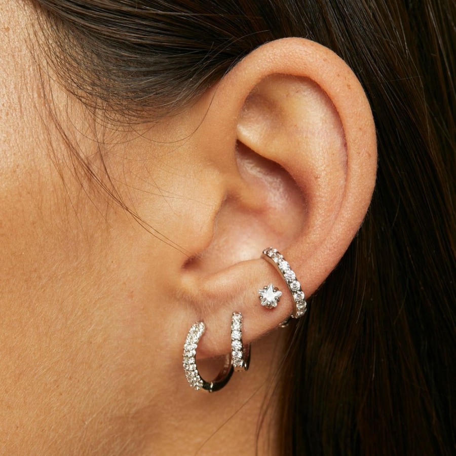 Aros BOAZ | Earcuffs Ada Banados En Oro Blanco