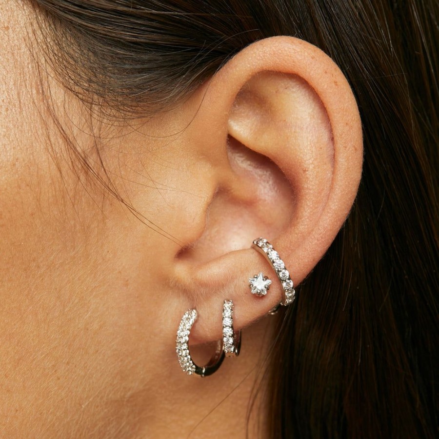 Aros BOAZ | Earcuff Ada Banado En Oro Blanco (1 Unidad)