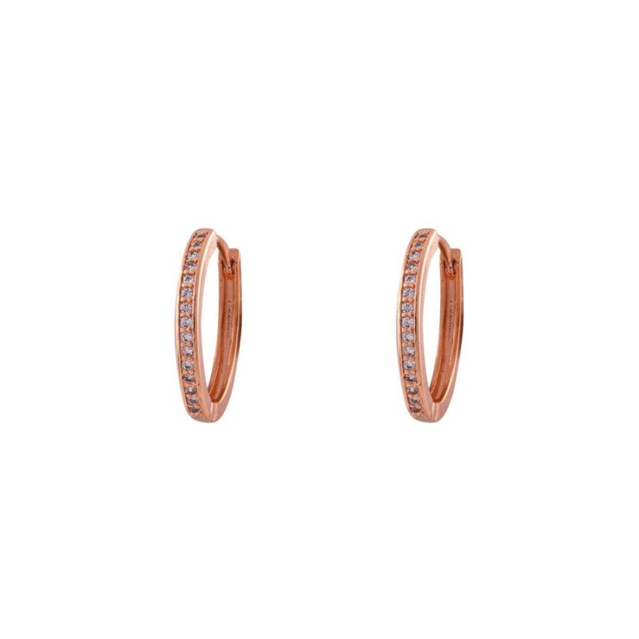 Aros BOAZ Oro Rosado | Argollas Lisas Circones 18Mm Banadas En Oro Rosado