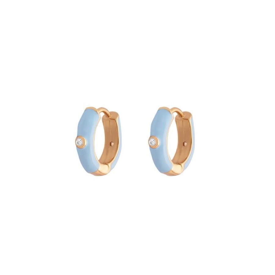 Aros BOAZ Oro | Argollas Kira Blue Banadas En Oro