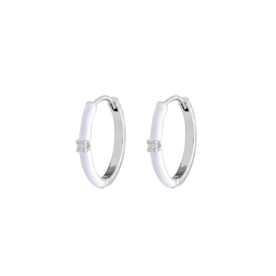 Aros BOAZ Oro Blanco | Argollas Luca White Banadas En Oro Blanco