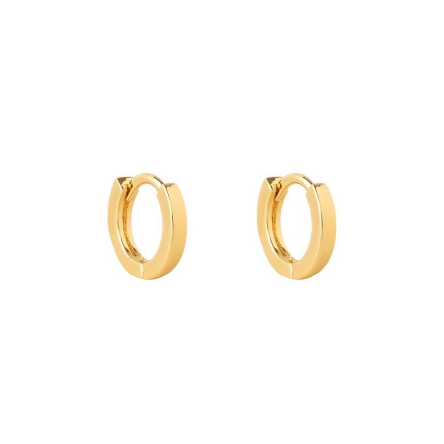 Aros BOAZ Oro | Argollas Lisas 12Mm Banadas En Oro