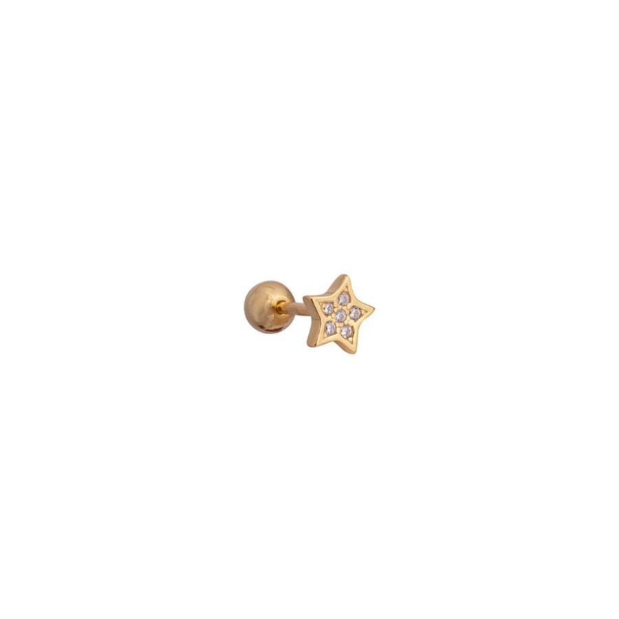 Aros BOAZ | Piercing Star Banado En Oro (1 Unidad)