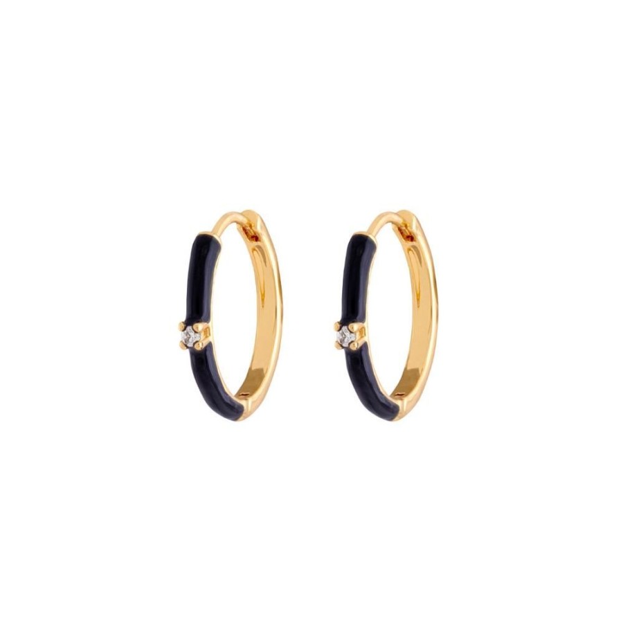 Aros BOAZ Todas | Argollas Luca Black Banadas En Oro