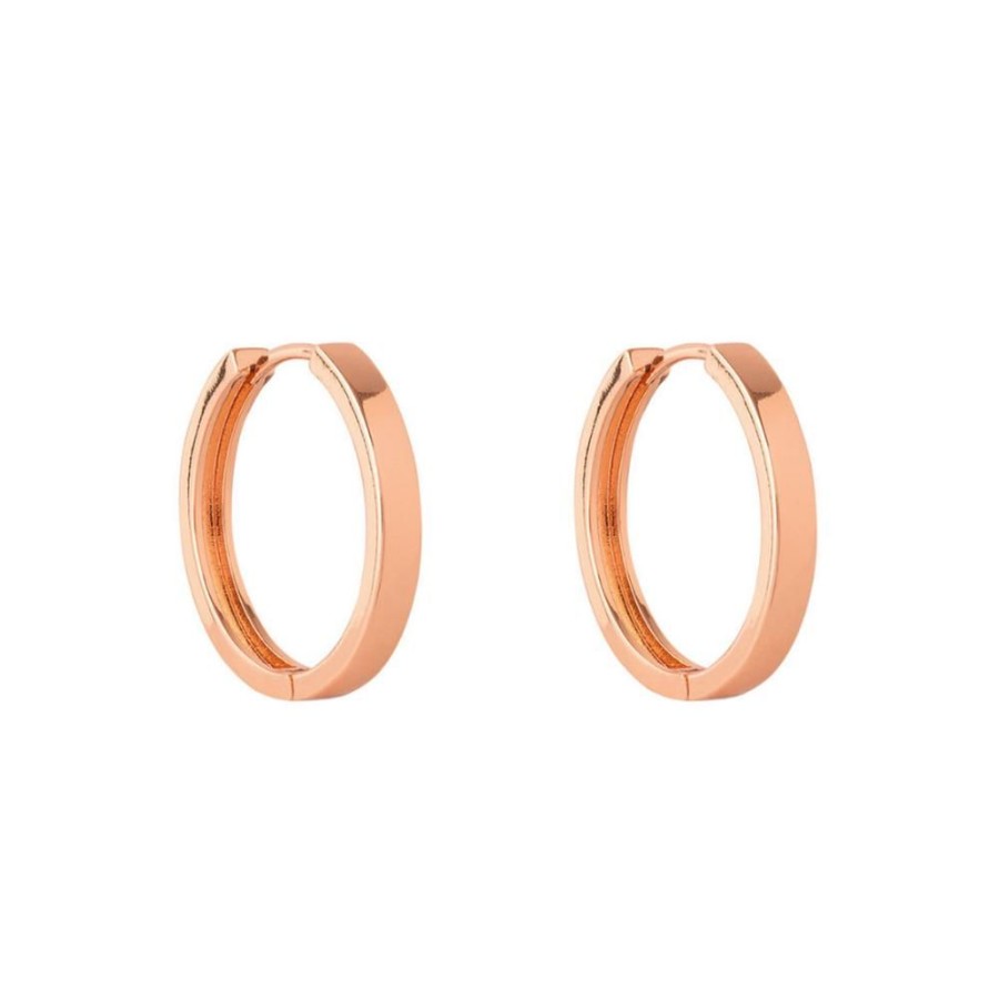 Aros BOAZ Todas | Argollas Lisas 25Mm Banadas En Oro Rosado