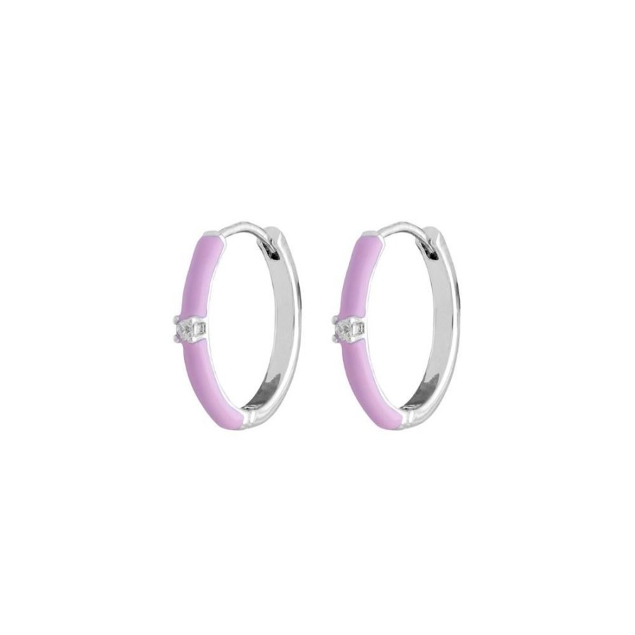 Aros BOAZ Oro Blanco | Argollas Luca Pink Banadas En Oro Blanco