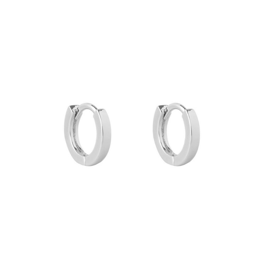 Aros BOAZ Todas | Argollas Lisas 12Mm Banadas En Oro Blanco