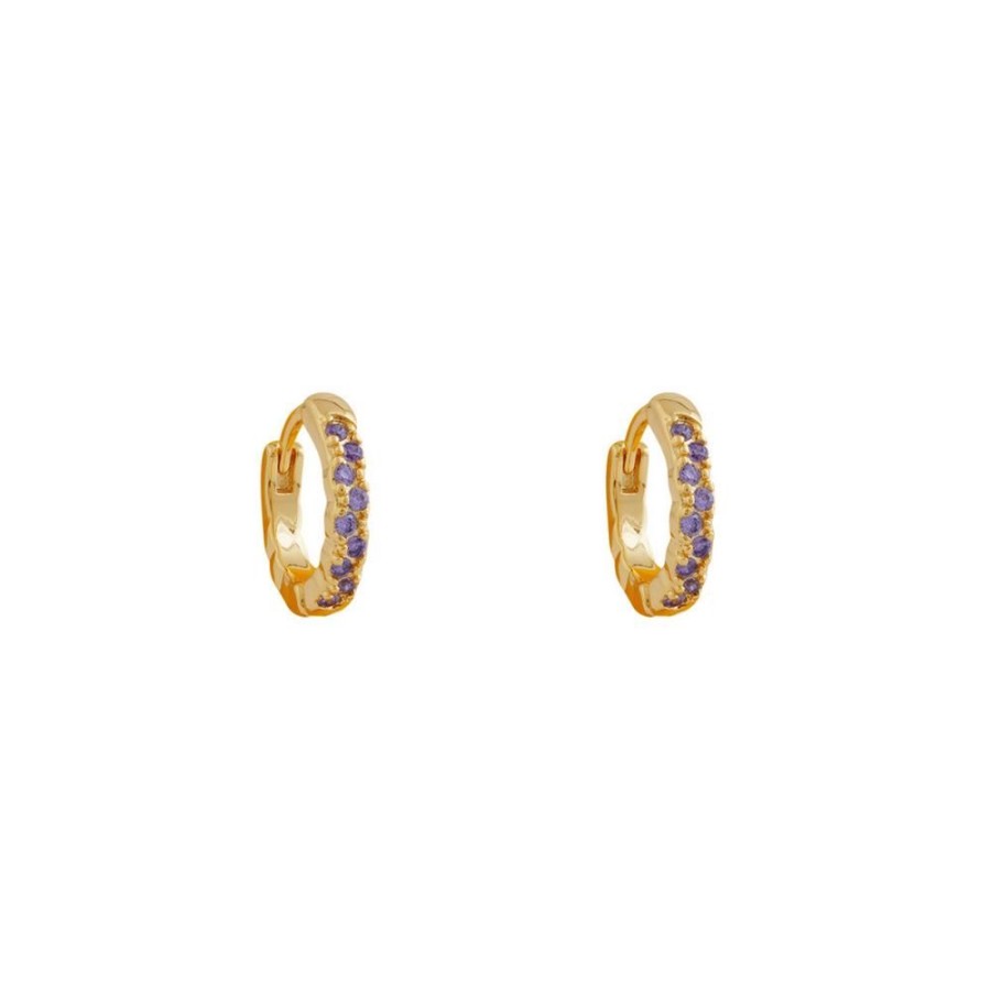 Aros BOAZ Todas | Argollas Twist Lila Banadas En Oro