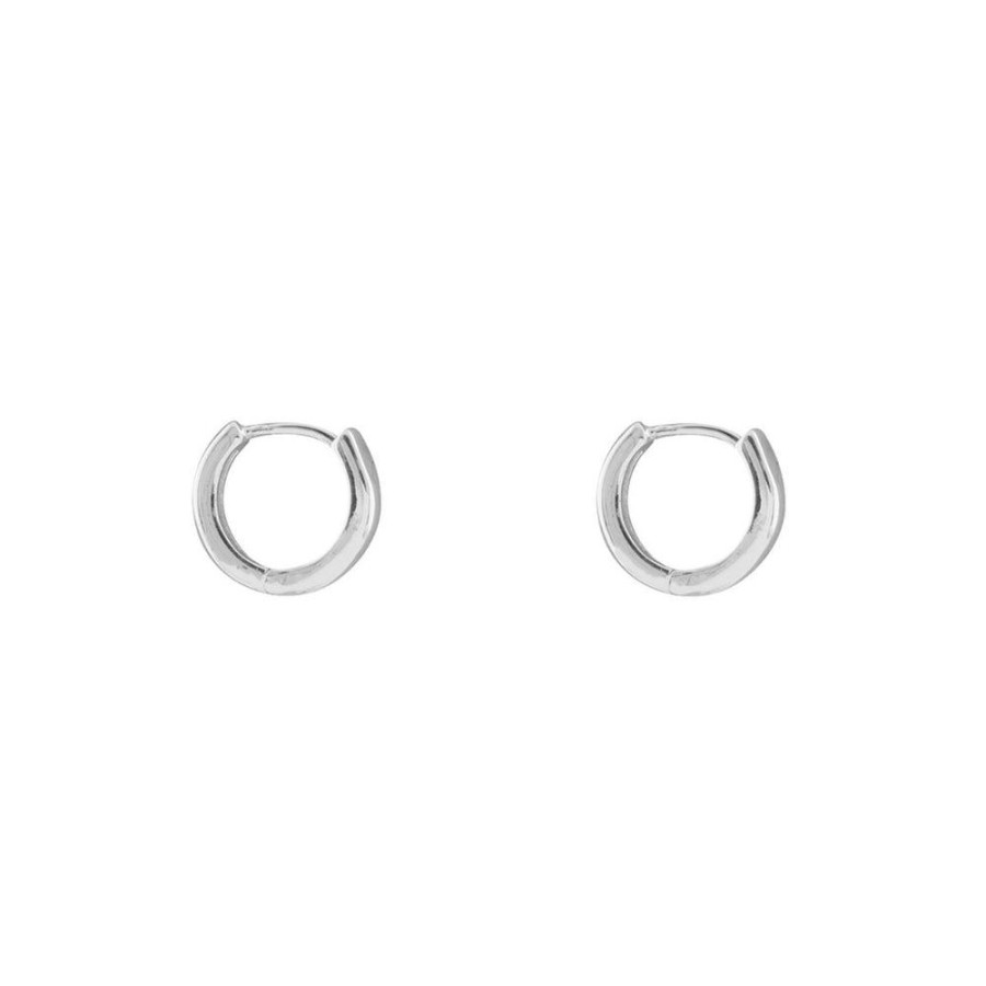 Aros BOAZ Todas | Argollas Lisas 10Mm Banadas En Oro Blanco