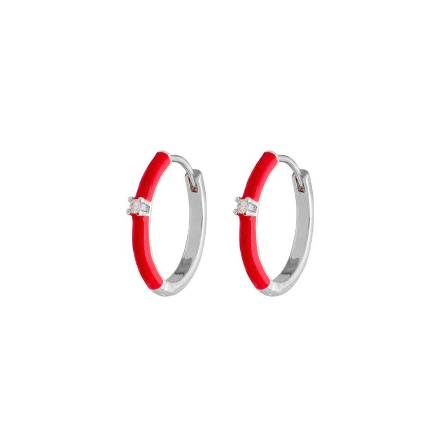 Aros BOAZ Todas | Argollas Luca Red Banadas En Oro Blanco