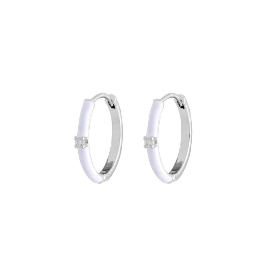 Aros BOAZ Todas | Argollas Luca White Banadas En Oro Blanco