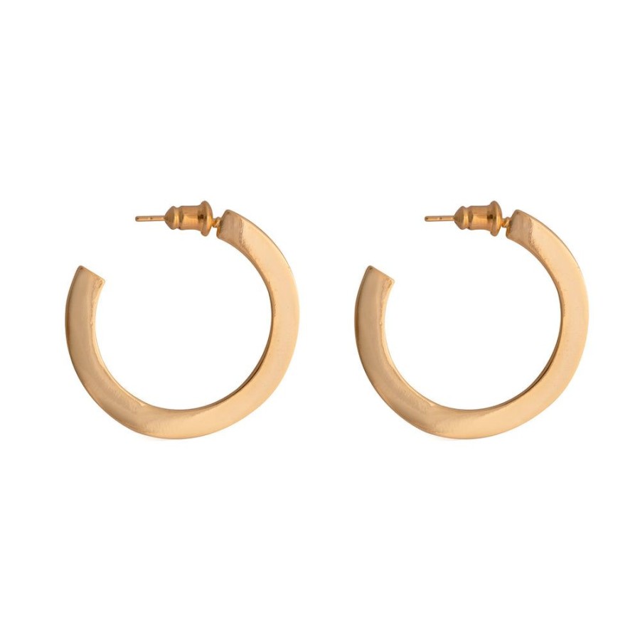 Aros BOAZ Todas | Argollas Aila 30Mm Banadas En Oro