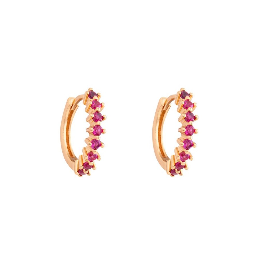 Aros BOAZ Oro | Argollas Lua Pink Banadas En Oro