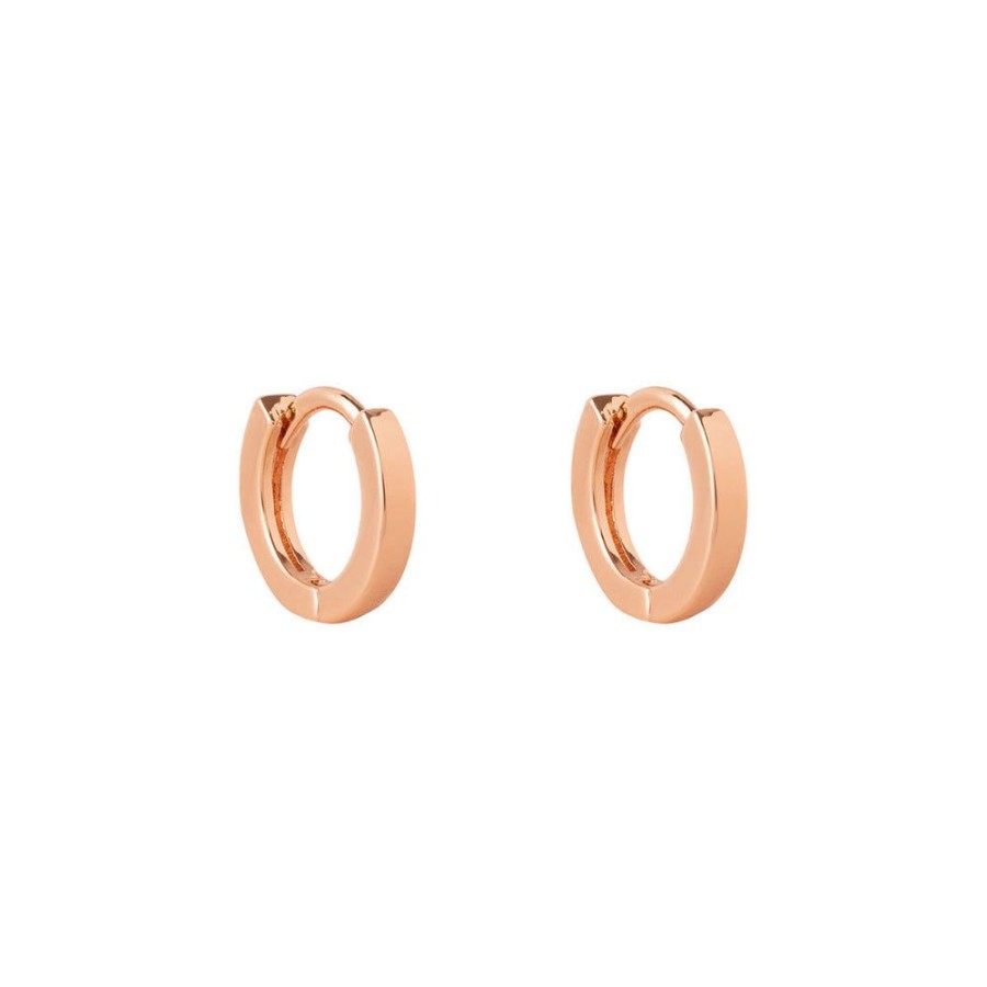 Aros BOAZ Oro Rosado | Argollas Lisas 12Mm Banadas En Oro Rosado