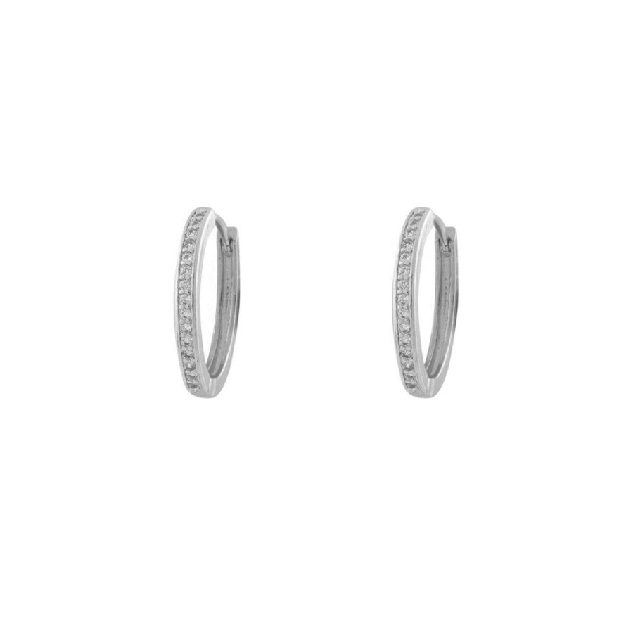 Aros BOAZ Todas | Argollas Lisas Circones Banadas En Oro Blanco 18Mm