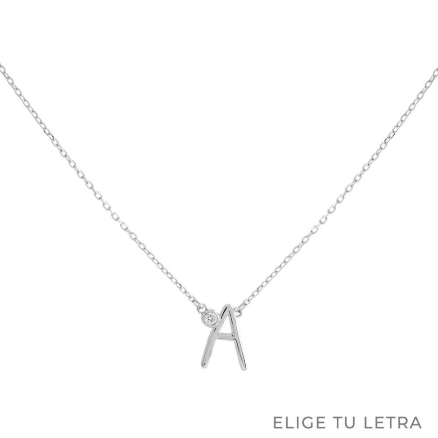 Collares BOAZ | Collar Inicial Luz Plata