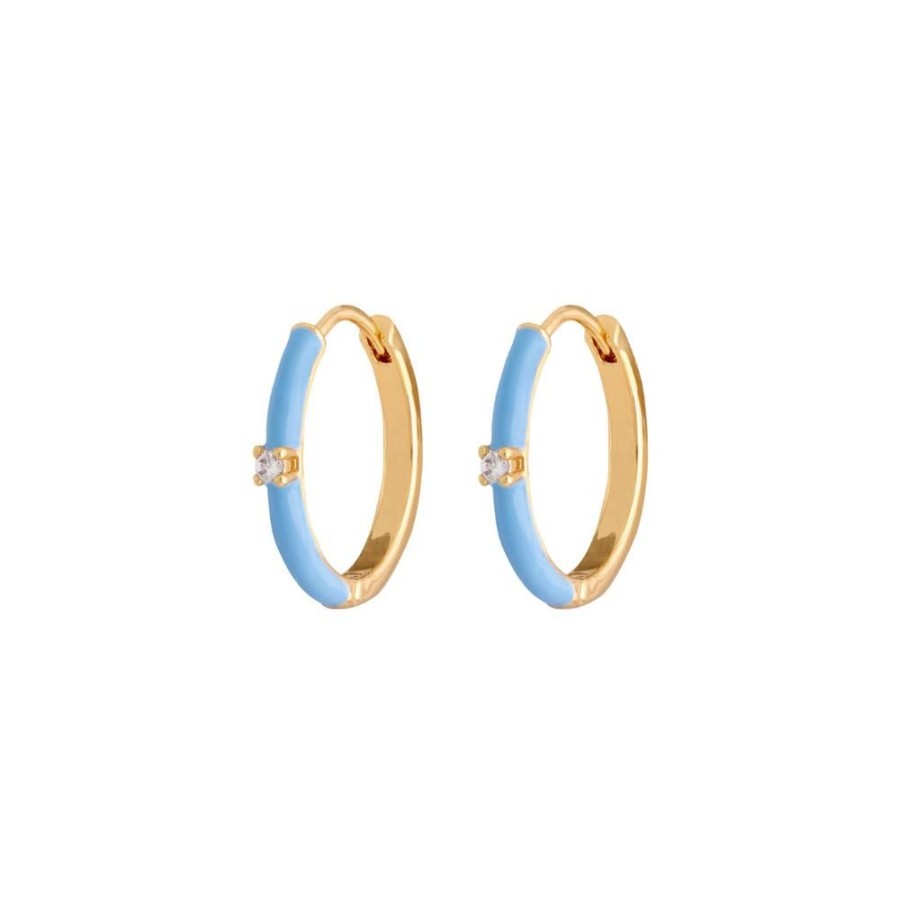 Aros BOAZ Todas | Argollas Luca Blue Banadas En Oro