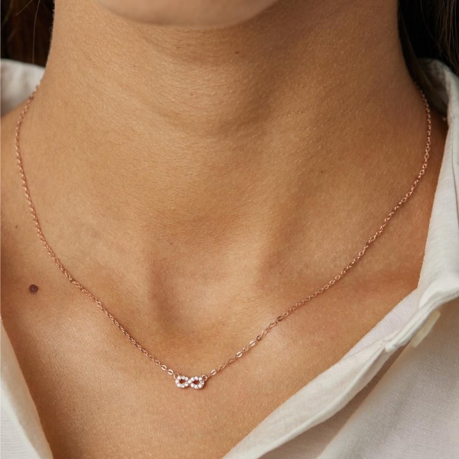 Collares BOAZ | Collar Infinito Banado En Oro Rosado