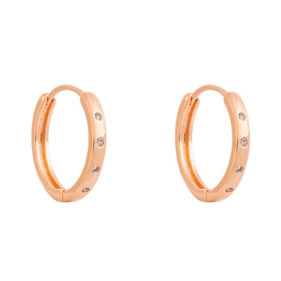 Aros BOAZ Oro Rosado | Argollas Kara 25Mm Banadas En Oro Rosado