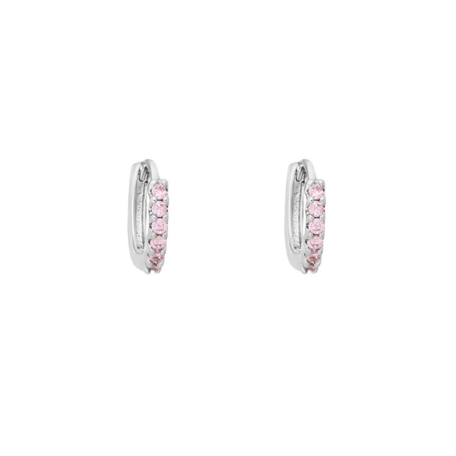 Aros BOAZ Todas | Argollas Polar Rose Banadas En Oro Blanco