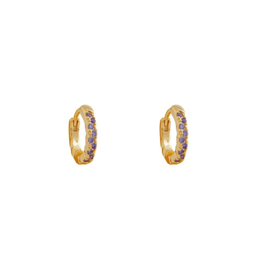 Aros BOAZ Oro | Argollas Twist Lila Banadas En Oro