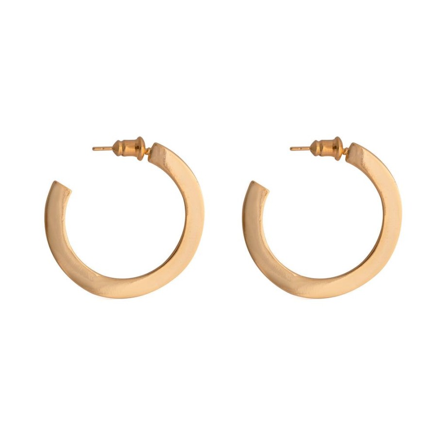 Aros BOAZ Oro | Argollas Aila 30Mm Banadas En Oro