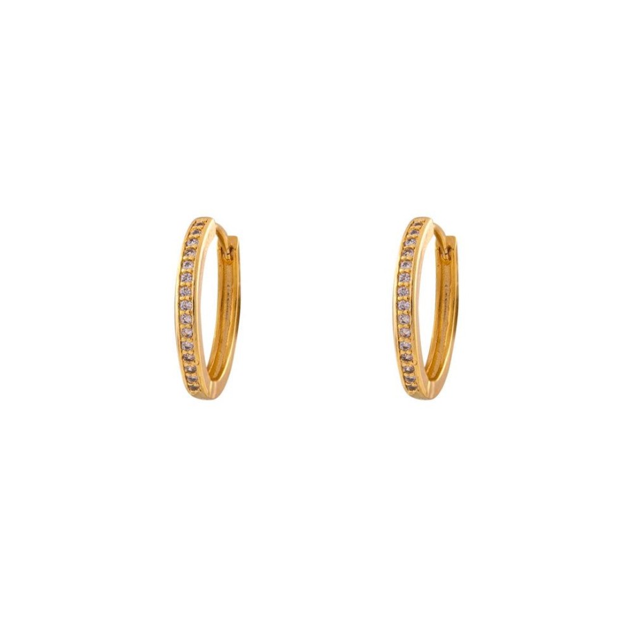 Aros BOAZ Oro | Argollas Lisas Circones Banadas En Oro 18Mm