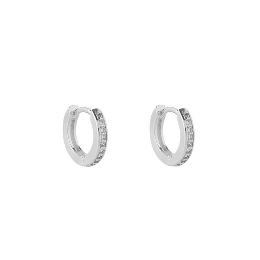 Aros BOAZ Todas | Argollas Lisas Circones Banadas En Oro Blanco 12Mm