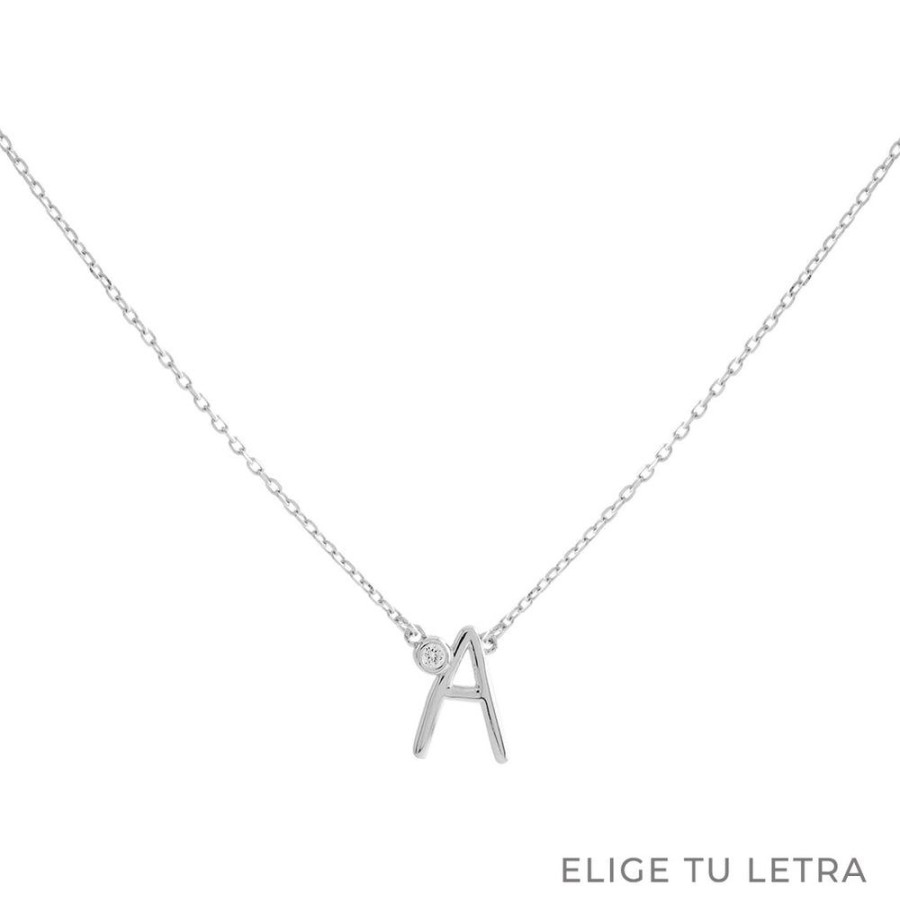 Collares BOAZ | Collar Inicial Luz Plata