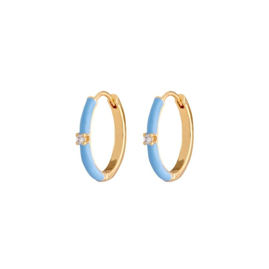 Aros BOAZ Oro | Argollas Luca Blue Banadas En Oro