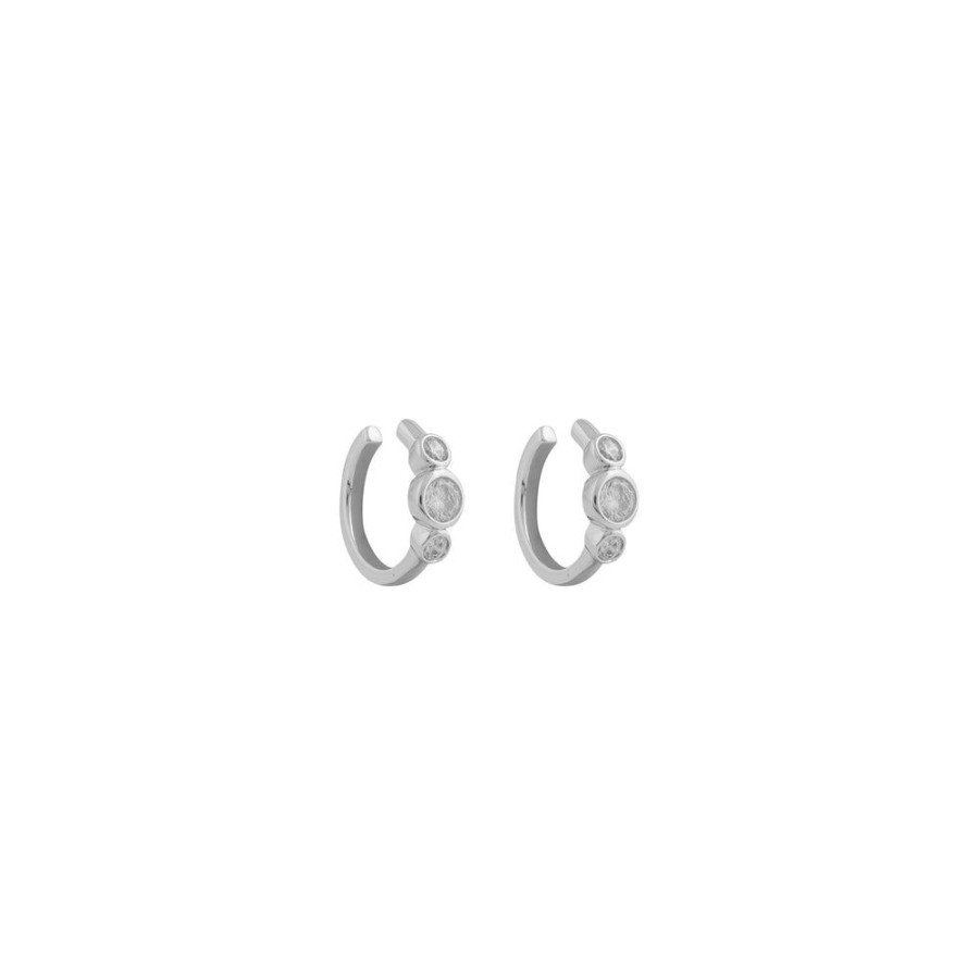 Aros BOAZ | Earcuffs Gala Banados En Oro Blanco